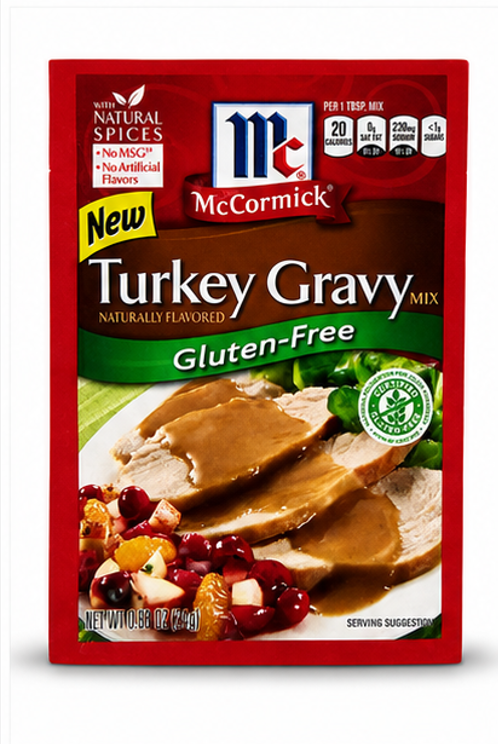 McCormick Gluten Free Turkey Gravy Mix Seasoning Packets 0.88 oz Mccormick